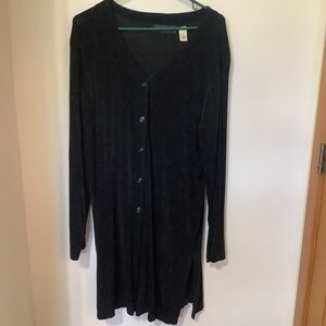 Elegant Black Button-Down Dress/Tunic